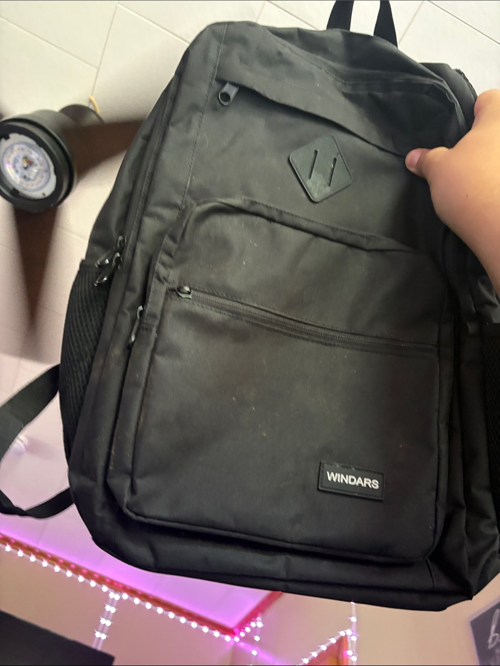 Windsor Black Men's Backpack with Front Organizer Pocket